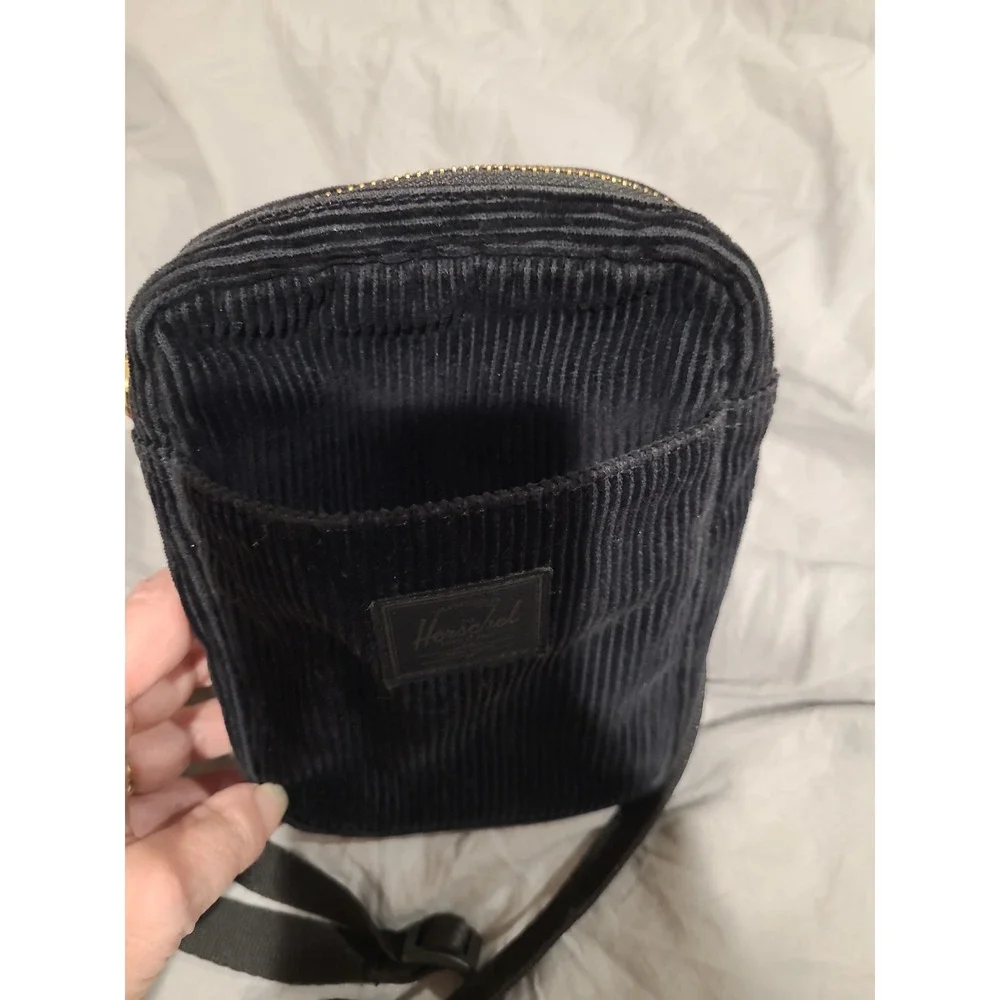 Herschel Cruz Black Corduroy Mini Crossbody Travel Bag Free‎ People adj strap